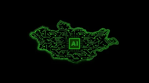 Mongolia Map AI Chipset Technology Opener 動画素材 337081913