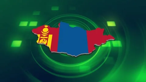 Mongolia Map and Flag Background 스톡 동영상 344029117