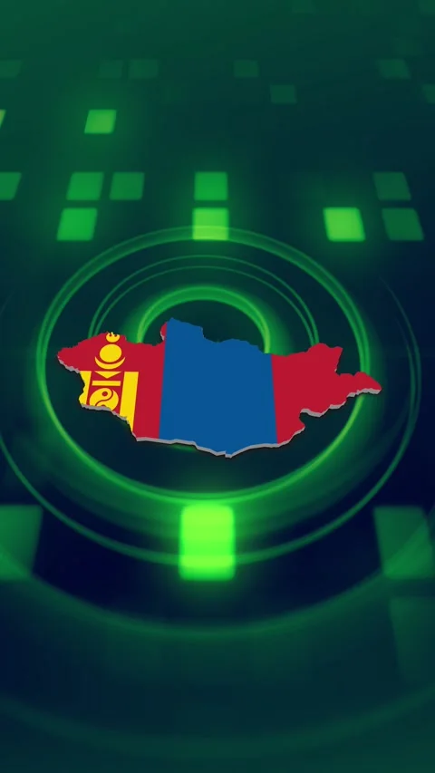 Mongolia Map and Flag Background 스톡 동영상 347125703