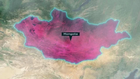 Mongolia Map - Clouds Effect Stock Footage 266878860