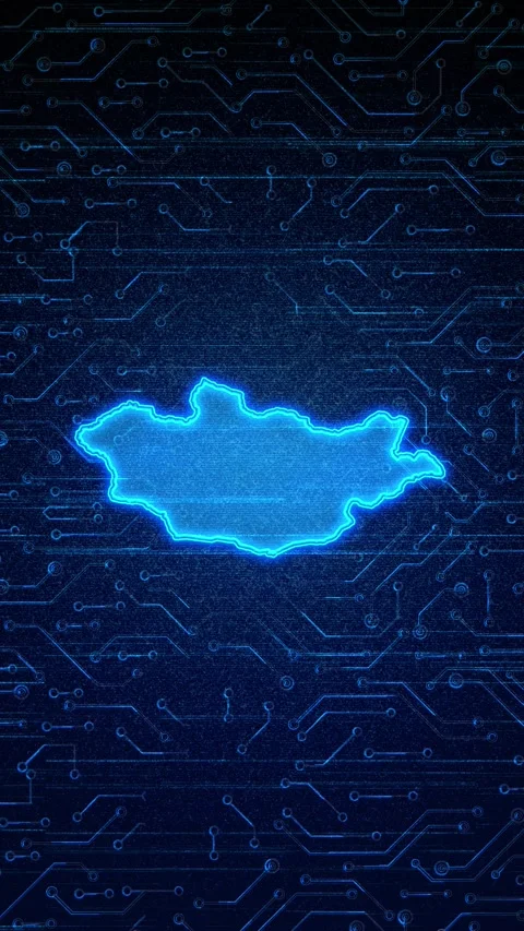 Mongolia Map Digital Technology Opener Video stock 336313268