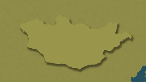 Mongolia map - drive. Shadow. Pattern. Stock Footage 273315826
