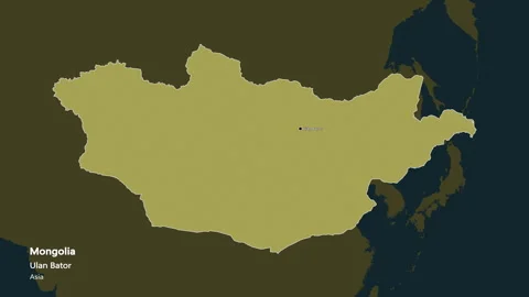 Mongolia map - extract. Border. Pattern. Labels Stock Footage 321828863
