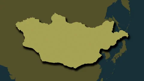 Mongolia map - extract. Shadow. Pattern. Stock Footage 273316163
