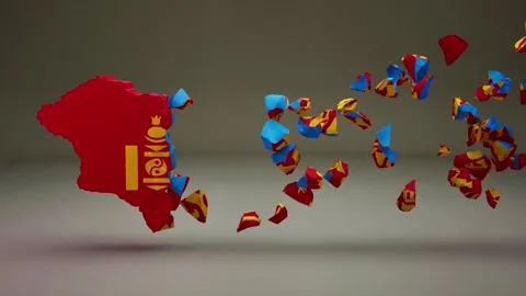 Mongolia Map With Flag Stock Footage 324451101