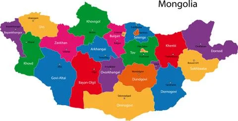Mongolia map Stock Illustration