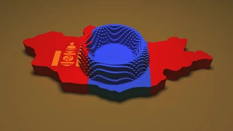 Mongolia Map - Ripple Effect Stock Footage 330540895