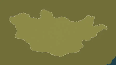 Mongolia map - solid. Border. Pattern. Labels Stock Footage 273316721
