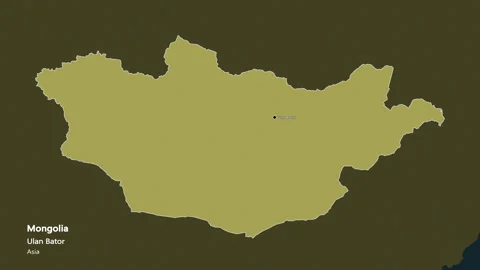 Mongolia map - solid. Border. Pattern. Labels Stock Footage 321831196