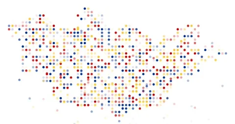 Mongolia modern generative circular map art Stock Footage 316682583