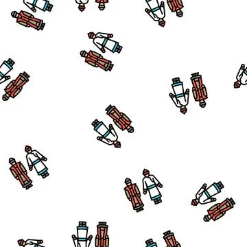 Mongolia national clothes vector seamless pattern Stock Illustration