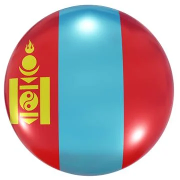 Mongolia national flag button Stock Illustration