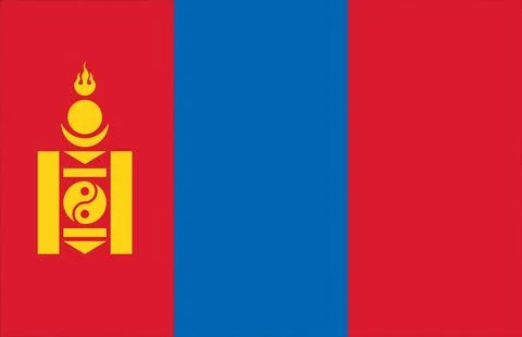 Mongolia National Flag Stock Illustration
