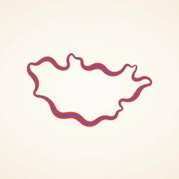 Mongolia - Outline Map Stock Illustration
