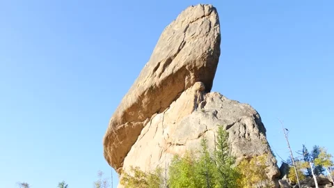 Mongolia. Picturesque rock in the shape of a large turtle. Stock Footage 136562208