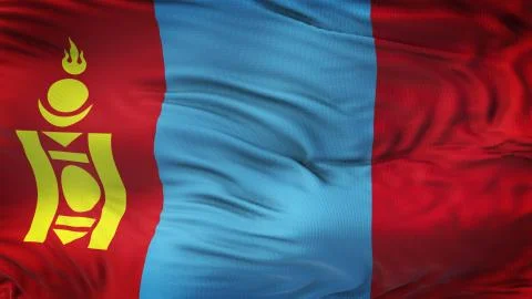 MONGOLIA Realistic Waving Flag Background Stock Illustration