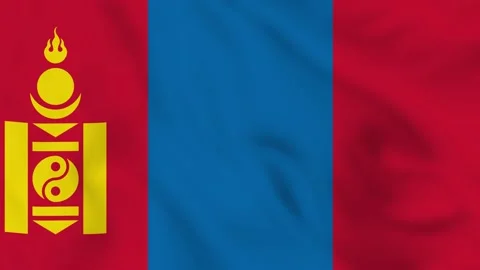 Mongolia realistic waving flag. Stockbeeldmateriaal 202683629