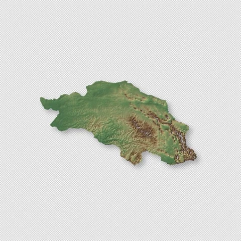 Mongolia Rotating 3D Relief Map Seamless Loop, Alpha Channel 4K Video stock 340707958