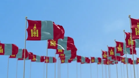 Mongolia Row Of Flags Animation Stock-Footage 148751460