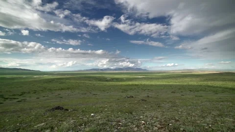 Mongolia steppe landscape - Geographic Background and Central Asian Plains Stock Footage 339699916