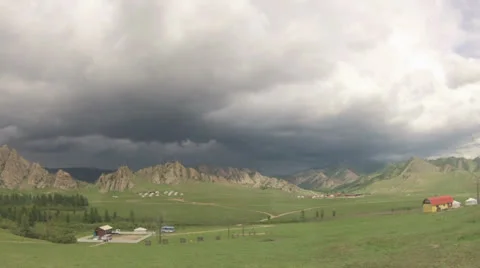 Mongolia storm clouds Video stock 22619664
