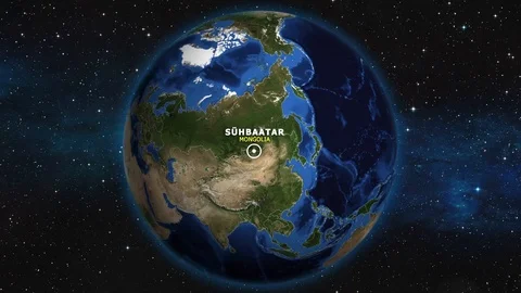 MONGOLIA SUHBAATAR ZOOM IN FROM SPACE Stock Footage 115780202