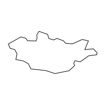 Mongolia vector country map thin outline icon Stock Illustration
