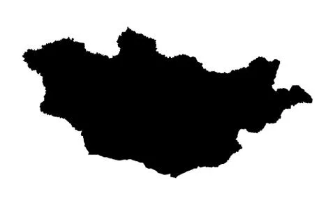 Mongolia vector map silhouette isolated on white background. イラスト素材