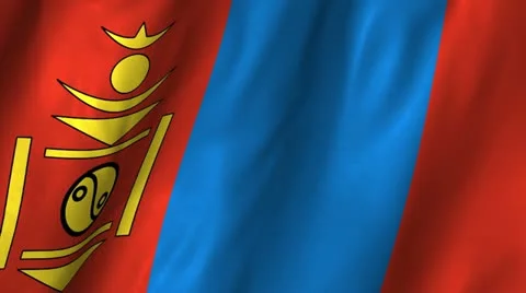 Mongolia Waving Flag Stock Footage 12312829
