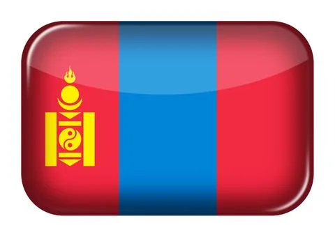 Mongolia web icon button with clipping path 3d illustration 스톡 일러스트
