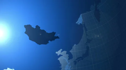 Mongolia. Zooming into Mongolia on the globe. Stock Footage 68818926