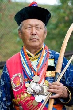 Mongolian archer Stock-Fotos