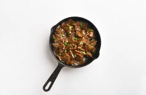 Mongolian beef, top view Stock Photos