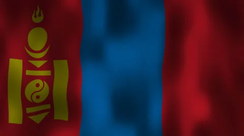 Mongolian flag waving HD Stock Footage 36592355