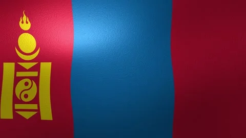 Mongolian flag waving in the wind animation Stock Footage 346004382