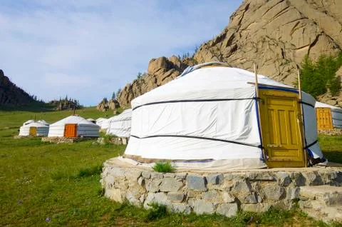 Mongolian gers Stock Photos