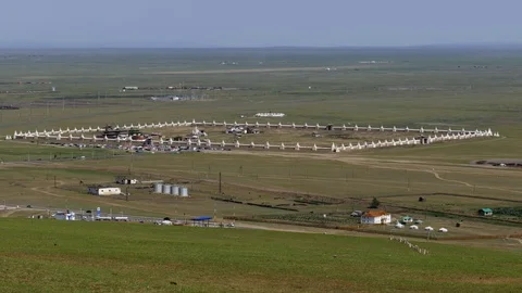 Mongolian monastery Erdene Zuu, view from the top of the mountain. Stock Footage 91641981