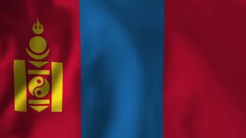 Mongolian national flag waving in the wind Stock Footage 328304879