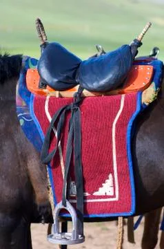 Mongolian seddle Stock Photos