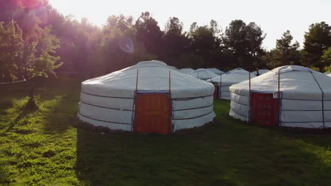 Mongolian tents Stock Footage 258198732