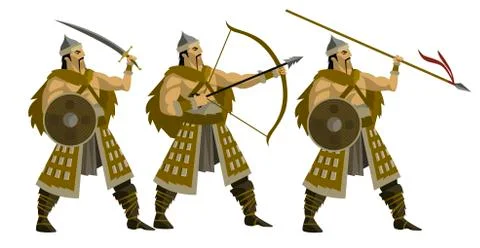 Mongolian warriors Stock Illustration