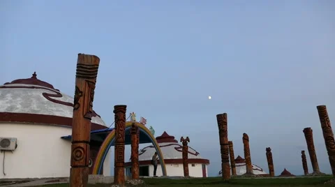 Mongolian Yurt Moon Stock Footage 55354948