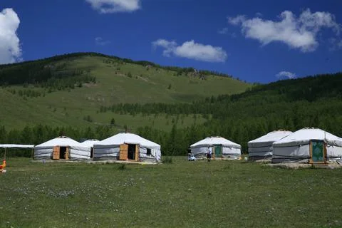 Mongolian yurts 库存照片