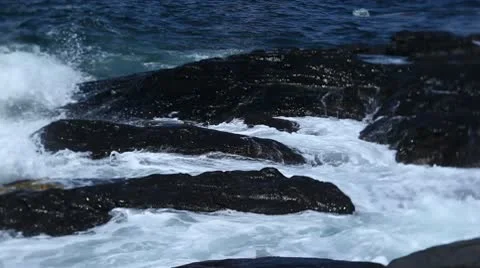 Monhegan Island Waves Stock Footage 10714277