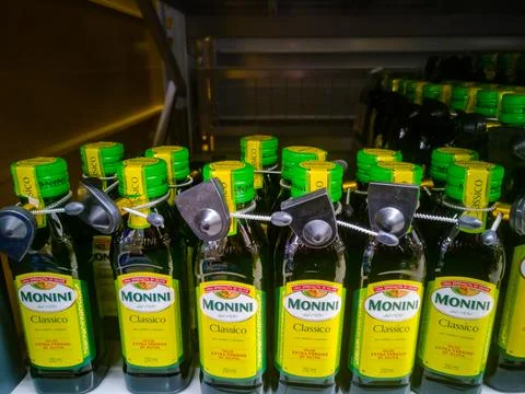 Monini Classico Extra Virgin Olive Oil Extra Virgin 250 ml. on sale in a Stock Photos