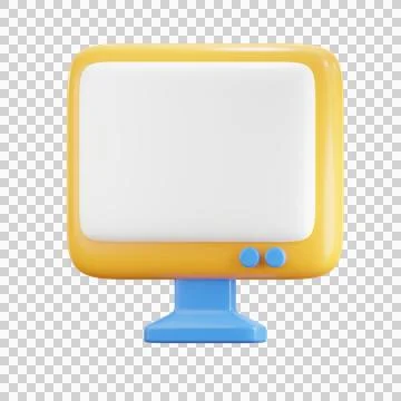Monitor 3D Illustration, 3D rendering Stock Illustration