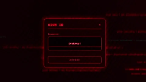 Monitor with an abstract authorization window and automatically changing passwor Stock Footage 314299567