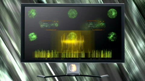 Monitor with abstract motion background Stock Footage 143750
