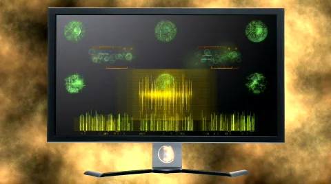 Monitor with abstract motion background Stock Footage 143754
