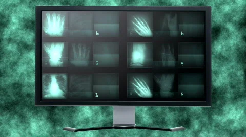 Monitor with abstract motion background Stock Footage 143758